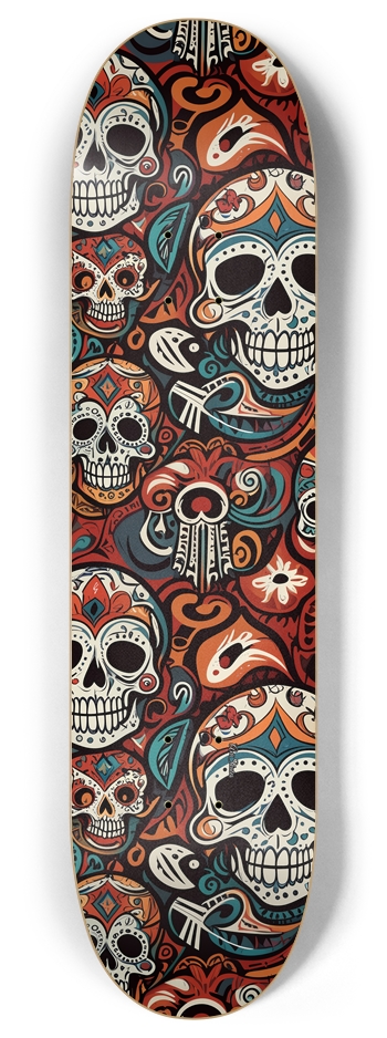 Tribal Skulls 8 Inch Skateboard Deck