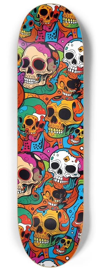 Psychedelic Skulls 8-1/4 Skateboard Deck