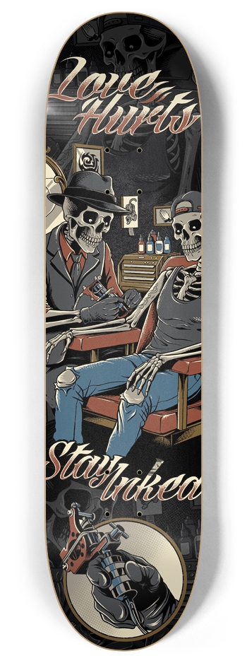 Tattooed Skeletons 8 Inch Skateboard Deck