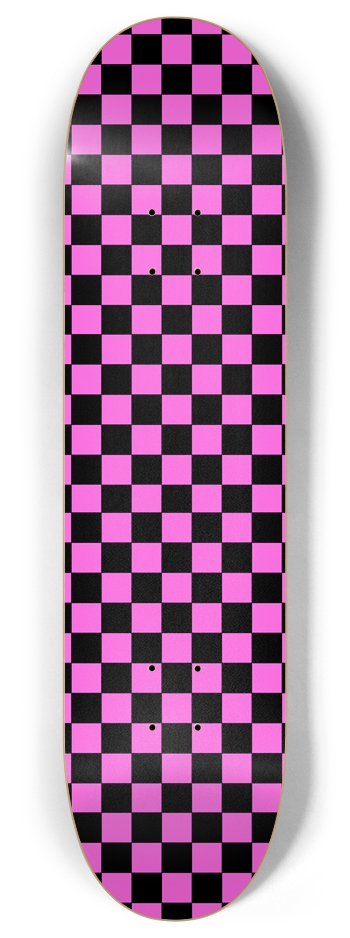 Pink Checkers 8 Inch Skateboard Deck