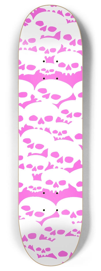 Pink Skull Pattern 8 Inch Skateboard Deck