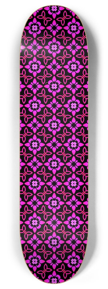 Pink Floral 8 Inch Skateboard Deck