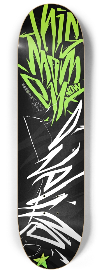 this moment - one life - green 8-1/4 Skateboard Deck