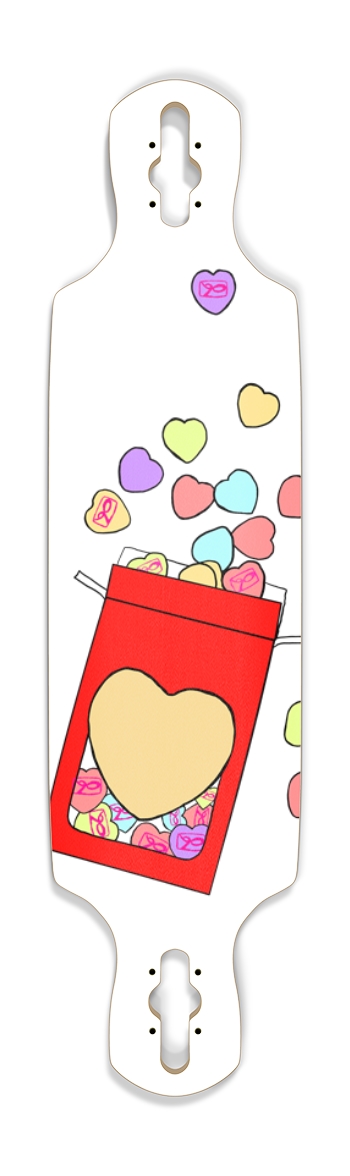 Candy Hearts Drop Through Longboard