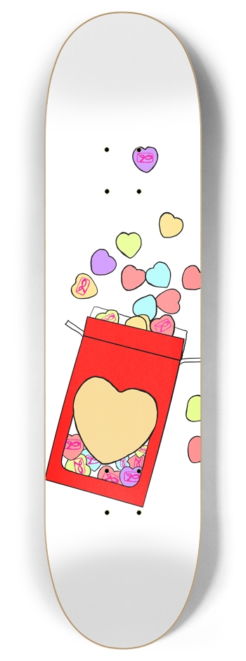 Candy Hearts 8 Inch Skateboard Deck