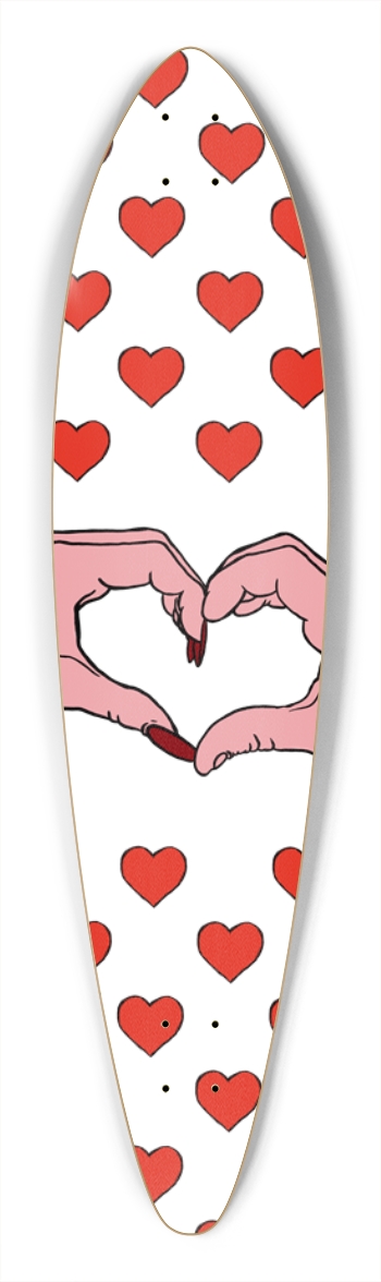 Heart Hands Pintail Longboard