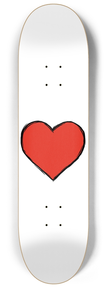 One Heart 8-1/4 Skateboard Deck