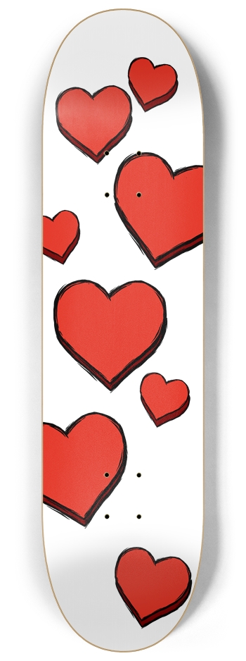 Hearts 8-1/4 Skateboard Deck