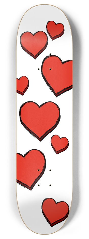 Hearts 8 Inch Skateboard Deck