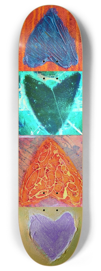 Mixed Hearts by RAD Ricco 8 Inch Skateboard Deck