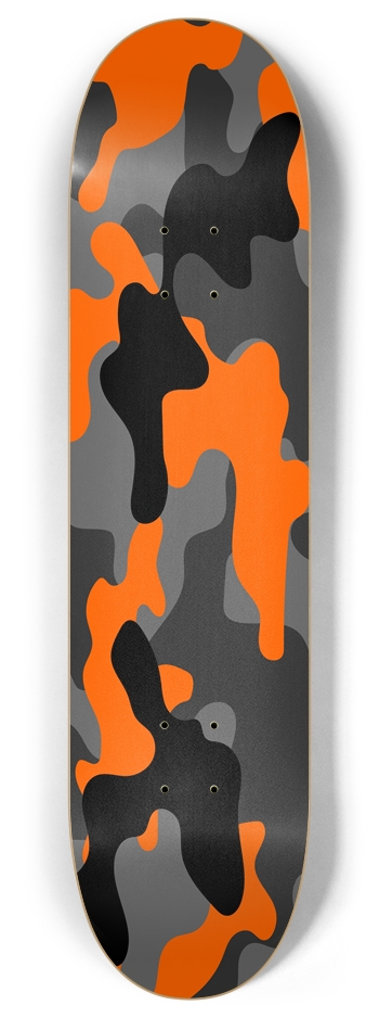 Orange Camo 8 Inch Skateboard Deck