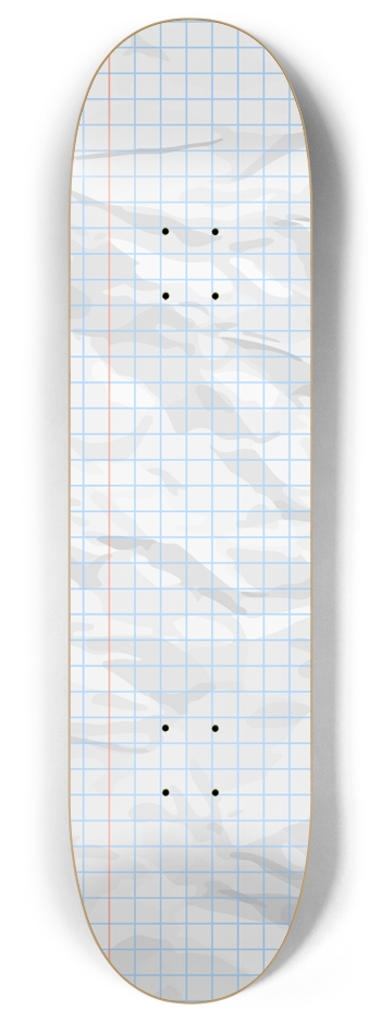 Crumpled Graph Paper 8 Inch Skateboard Deck