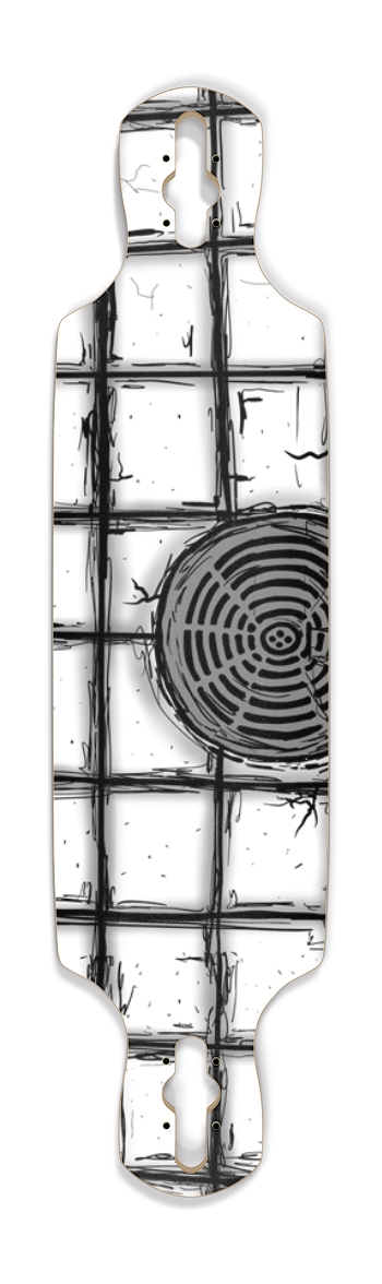 Pool Drain Drop Through Longboard