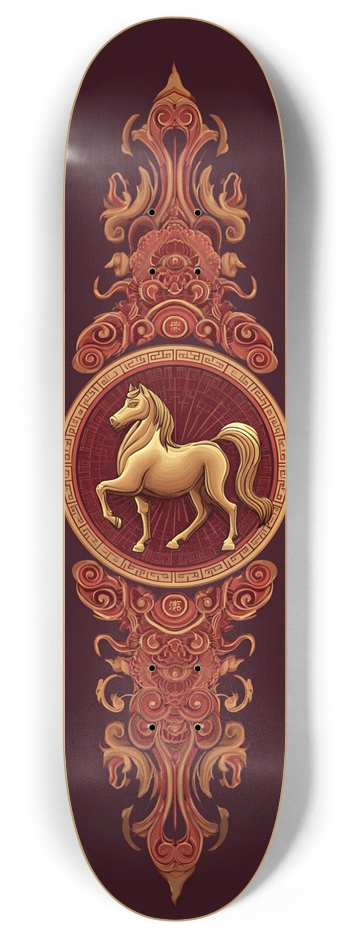 Golden Horse 8 Inch Skateboard Deck