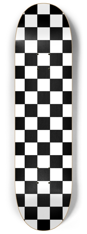 Black and White Checkers 8-1/4 Skateboard Deck