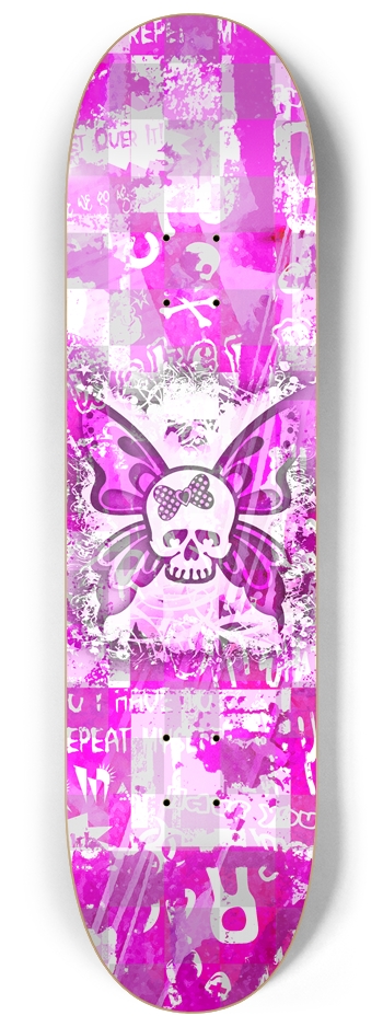 Pink Graffiti Butterfly Skull