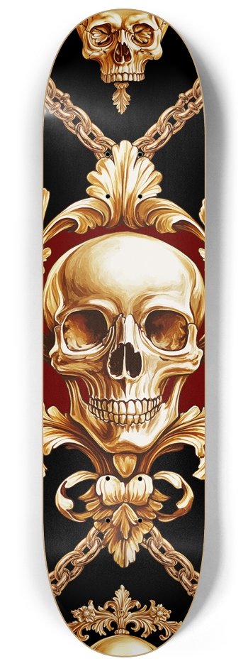 Golden Skull 8-1/4 Skateboard Deck